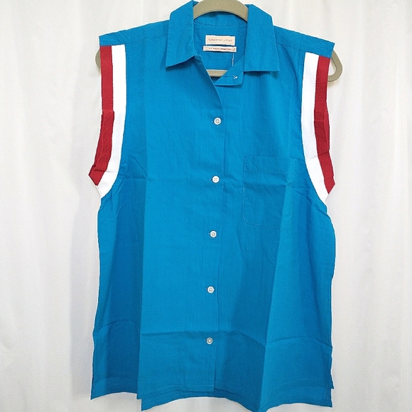 New Urban Outfitters Wayne Sleeveless Button-Down Shirt - Picture 4 of 9